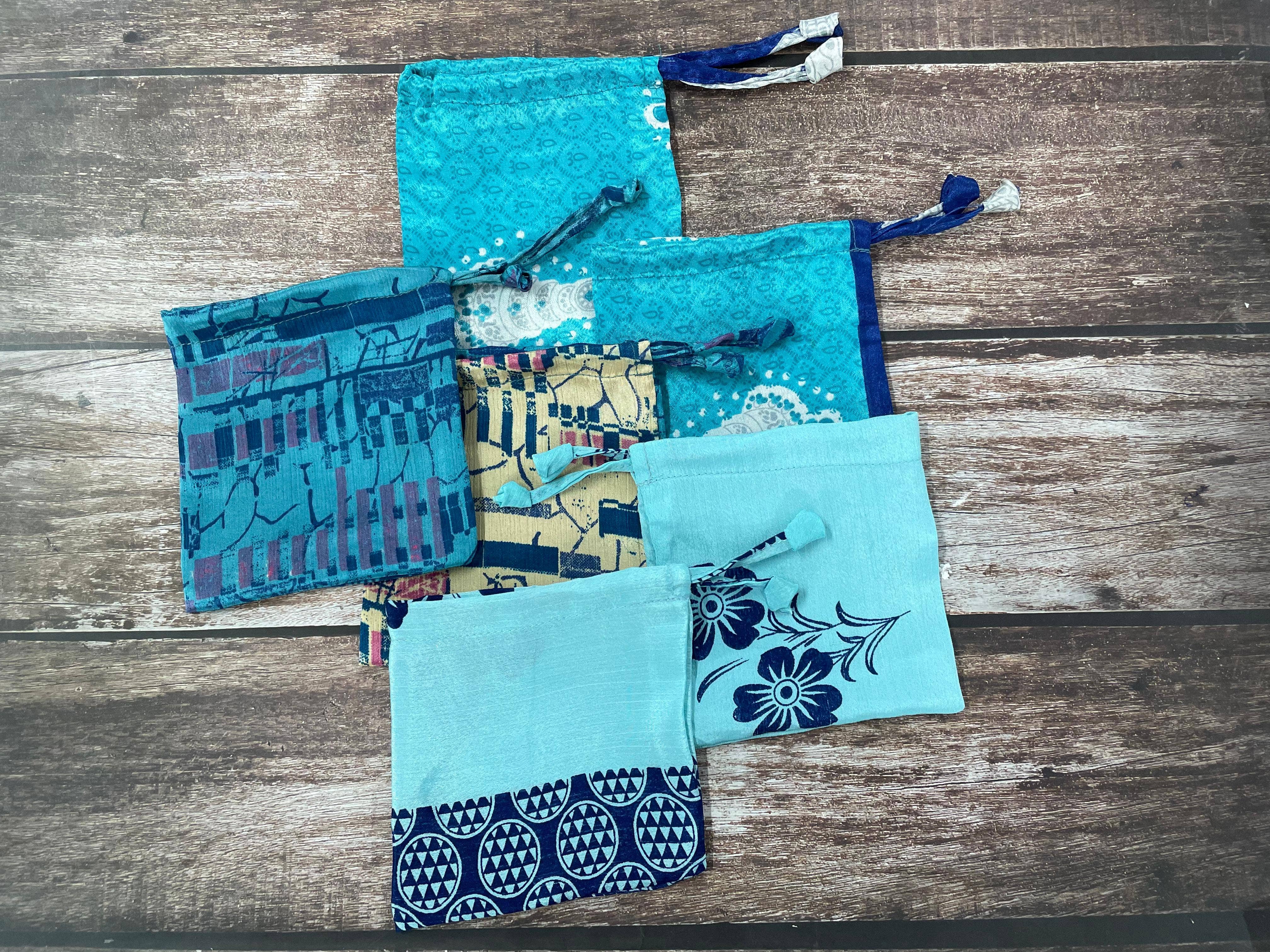 House of Kraft Jewelry & Accessories - Wholesale Gift Bag Set/Pack - Gift Pouches | Upcycled Silk Pouch | Pack Silk Gift Pouch46