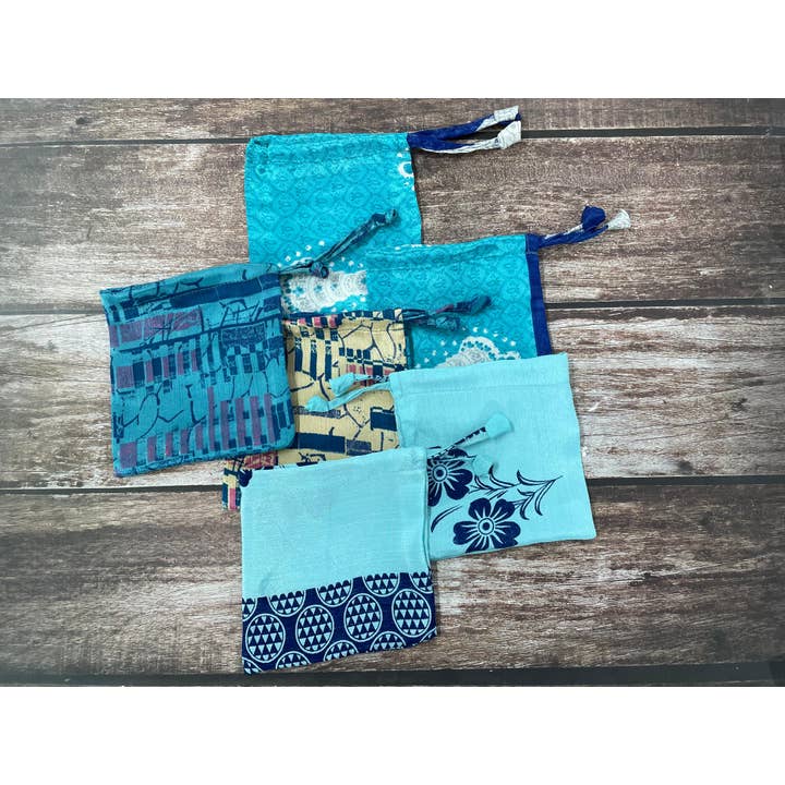 House of Kraft Jewelry & Accessories - Wholesale Gift Bag Set/Pack - Gift Pouches | Upcycled Silk Pouch | Pack Silk Gift Pouch46