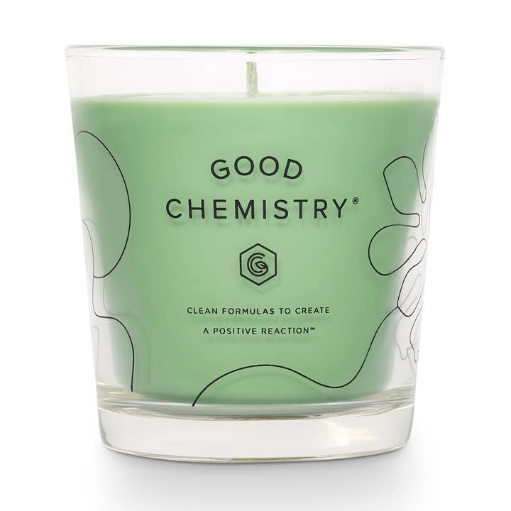 Sandalwood + Smile Reusable Glass Candle for wholesale by Good Chemistry