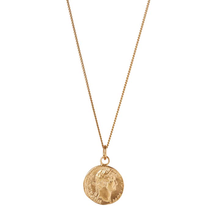 Gold Plated Hadrian Roman Coin Pendant for wholesale by Kirsty Taylor Goldsmiths
