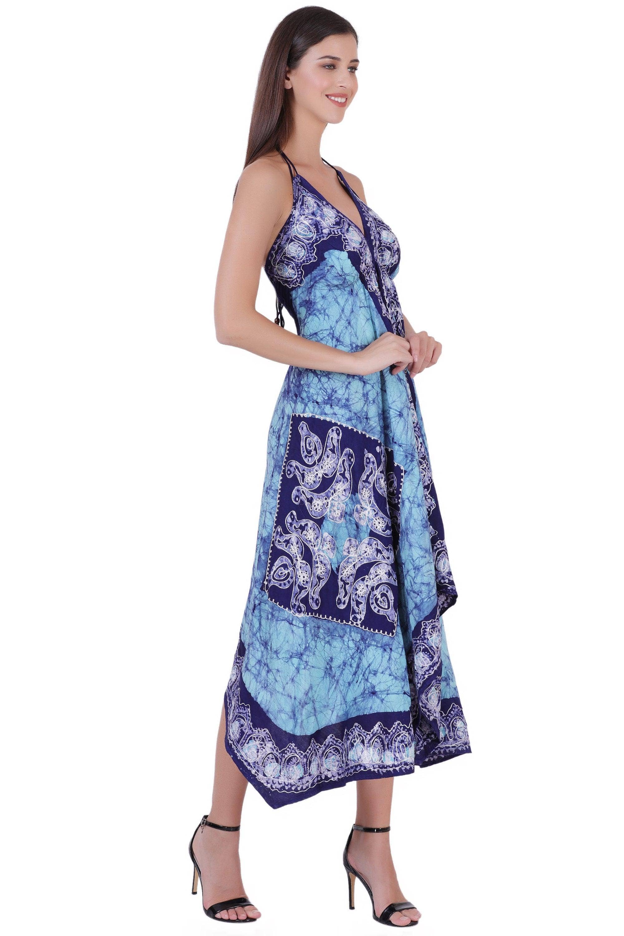 Advance Apparels – wholesale Dress – Women's – Batik Scarf Dress Elastic Back 145823