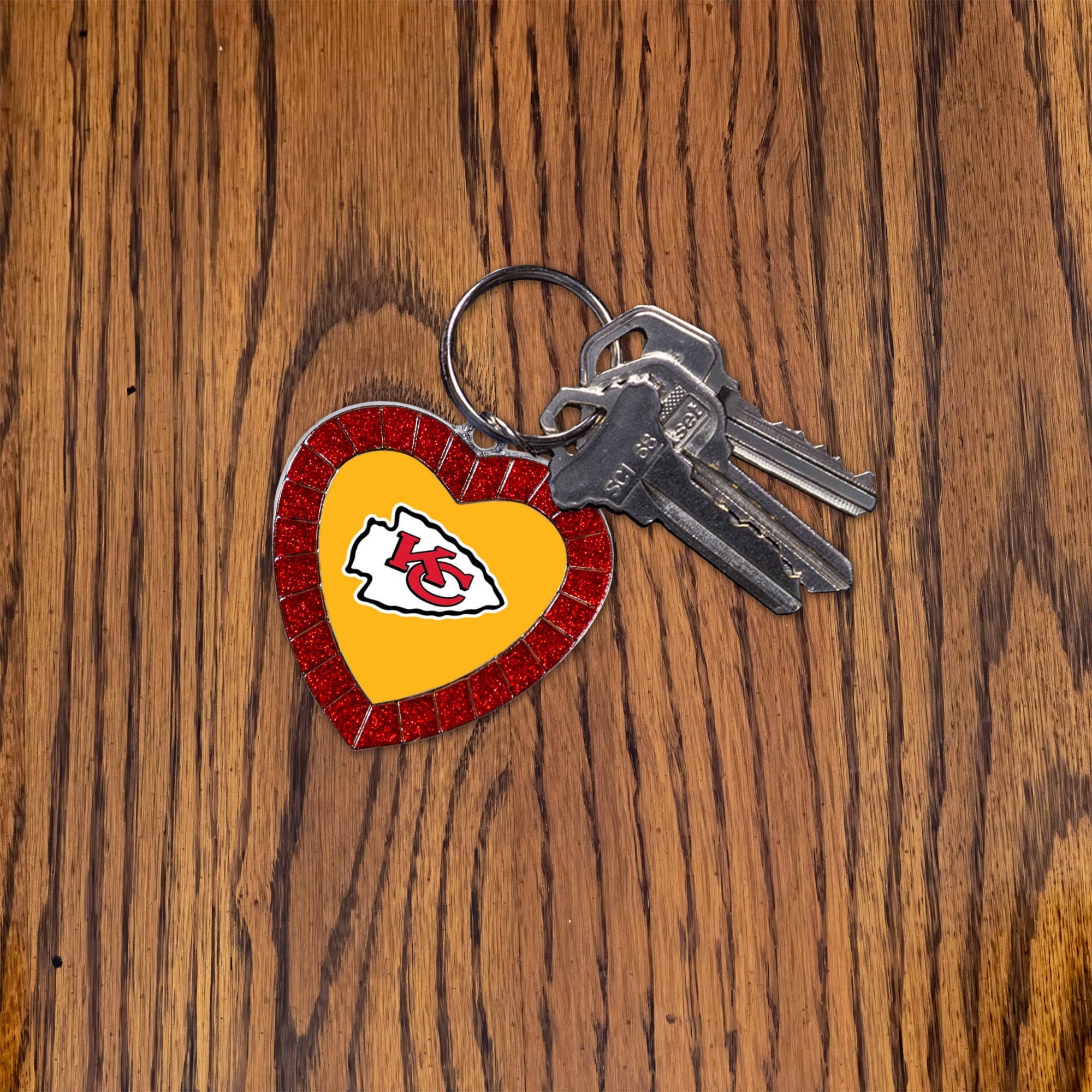 Rico Industries - Wholesale Keychain - Unisex - NCAA  Wisconsin-Stevens Point Pointers   Heart Keychain1