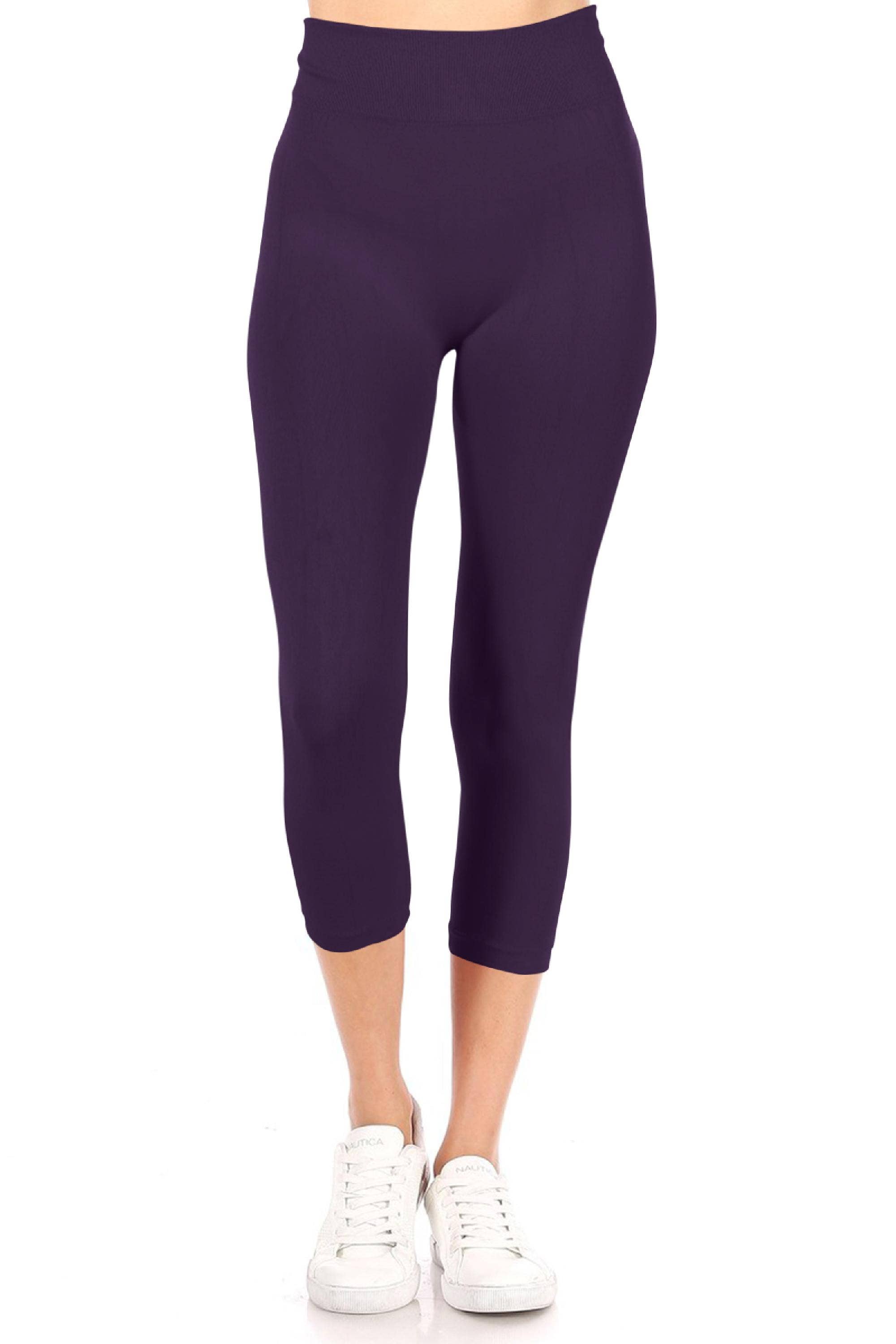 MOA COLLECTION - Wholesale Athletic/Lounge Leggings - Women's - Women's Casual Solid Seamless Capri Leggings39