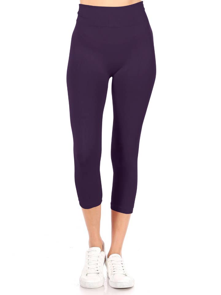 MOA COLLECTION - Wholesale Athletic/Lounge Leggings - Women's - Women's Casual Solid Seamless Capri Leggings39
