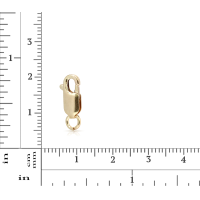 Plazko - Vendita all'ingrosso Fibbie per cintura - Chiusura a moschettone in oro riempito 14Kt 11,4x4,2mm con anello aperto - 2 pezzi/confezione1