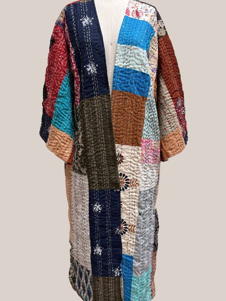 Leto Accessories - Wholesale Kimono - Women's - Handmade India Assorted Patchwork Dusters - All Different1