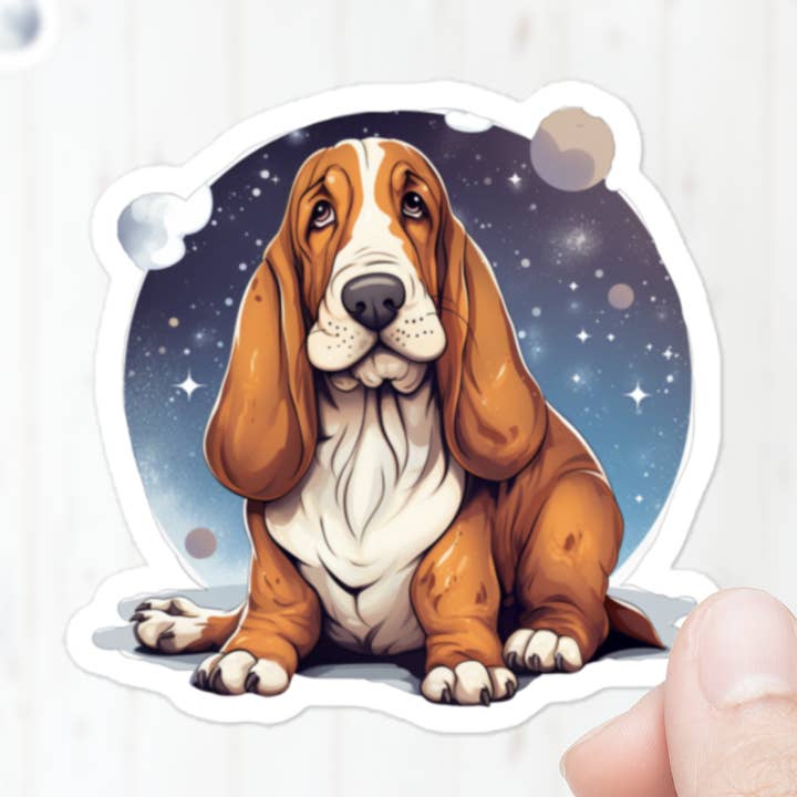 Basset Hound Sticker | Haustier-, Hundeaufkleber für den Großhandel von Mystical Clarity