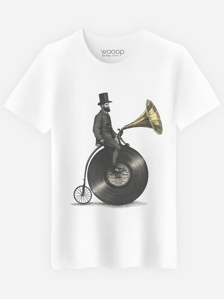 Weißes T-Shirt Music Man für den Großhandel von Wooop