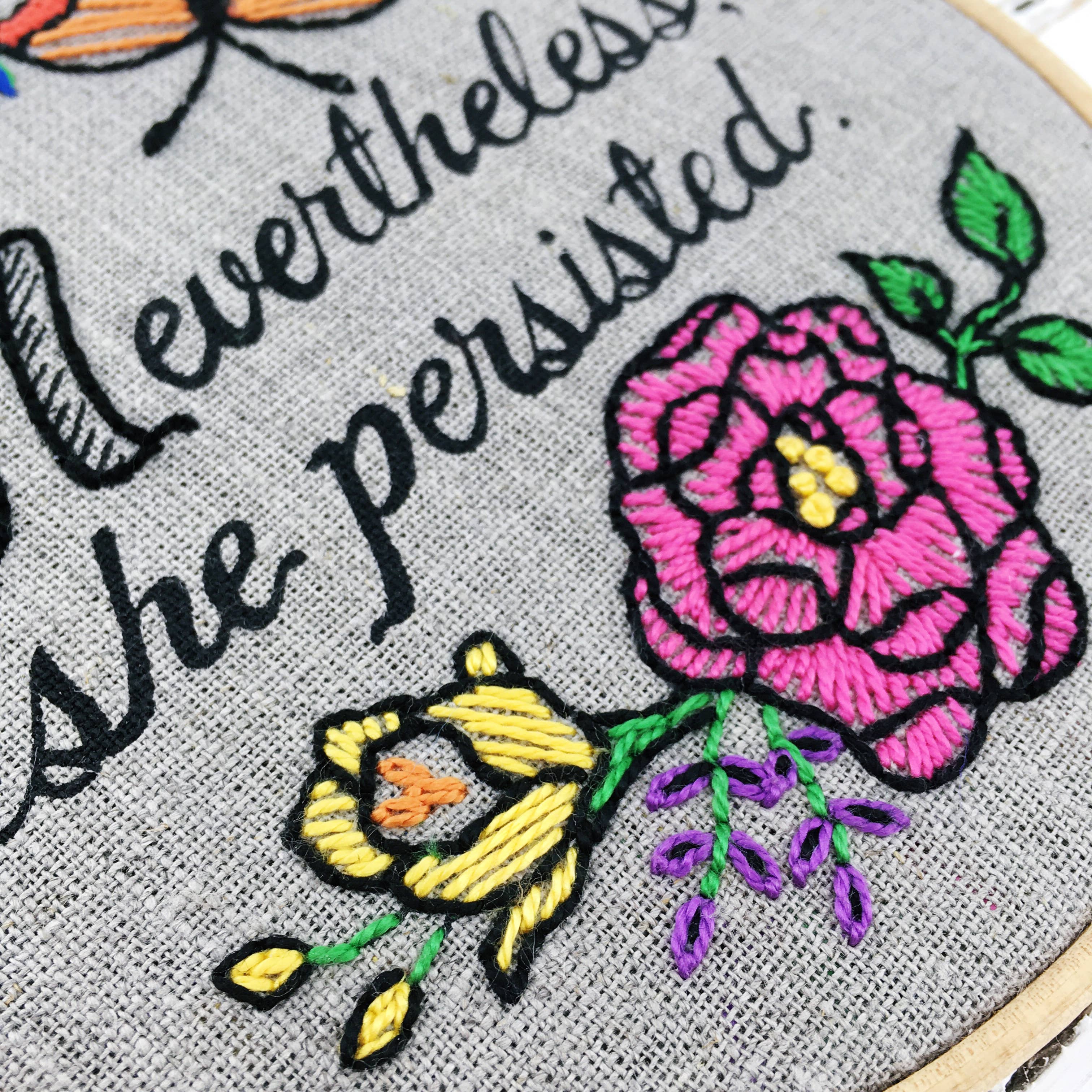 I Heart Stitch Art – wholesale Embroidery/cross-stitch supplies – Nevertheless, She Persisted: Embroidery Kit7