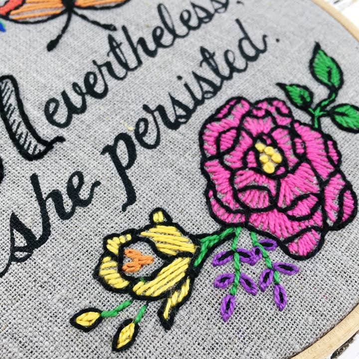I Heart Stitch Art – wholesale Embroidery/cross-stitch supplies – Nevertheless, She Persisted: Embroidery Kit7