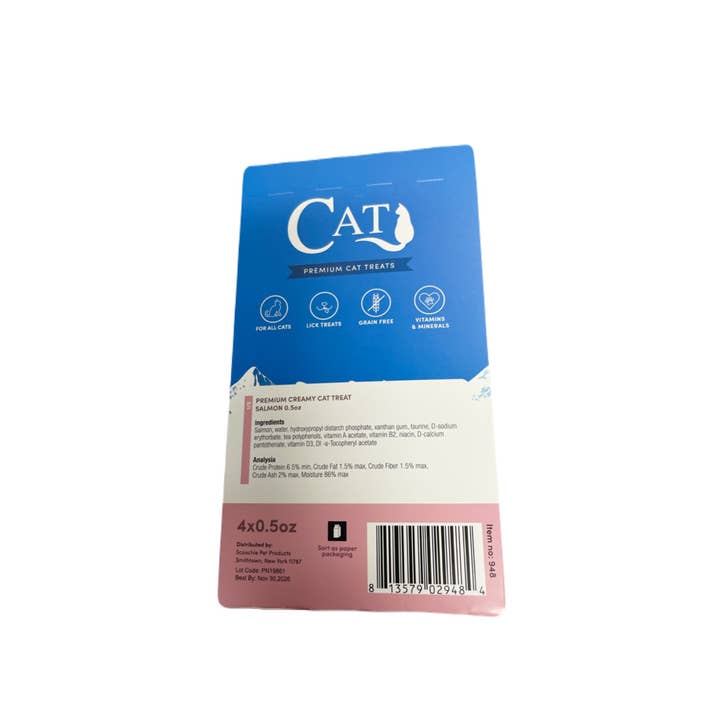 Scoochie Pet Products - Wholesale Pet Treats - Cat - Squeeze Up Cat Treat Salmon .5 Ounce - 4 Pack2