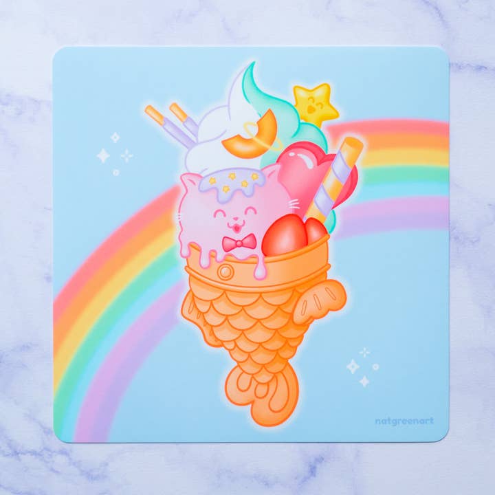 Taiyaki Ice Cream Mini Art Print (5 x 5") for wholesale by NatGreenArt