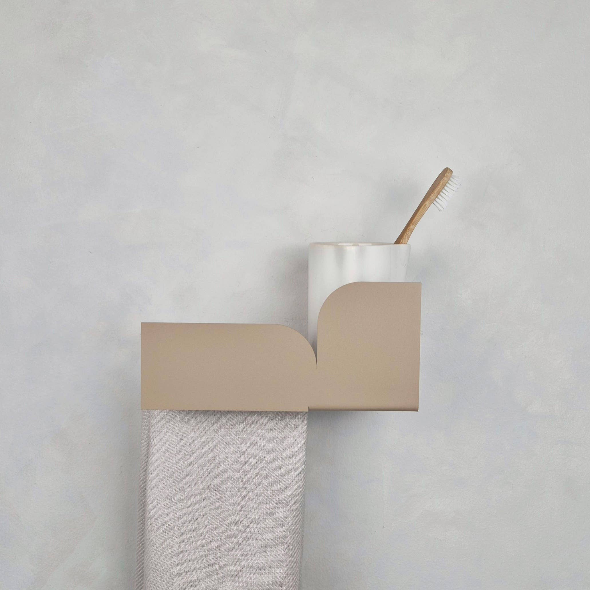 NAMUOS - Wholesale Toilet Paper Holder - Beige metal toilet paper holder with shelf BAUHAUS2