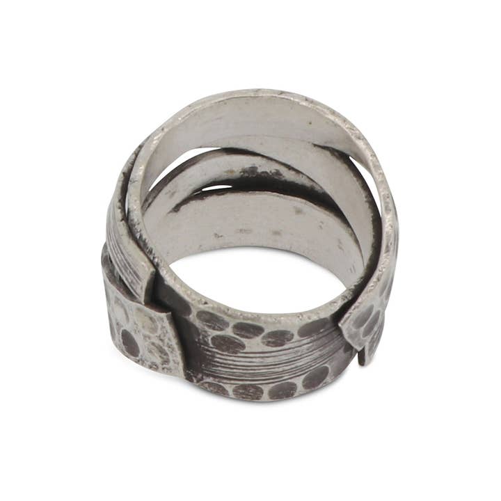 Culture Spot – Engroshandel Båndring – Thai Hilltribe sølv sammenvævet tekstureret båndring2