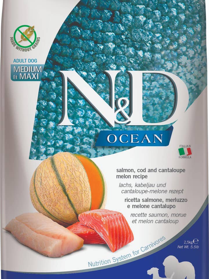 N&D Ocean Salmon Adult Medi/Maxi 2,5 kg für den Großhandel von Finest Petfoods