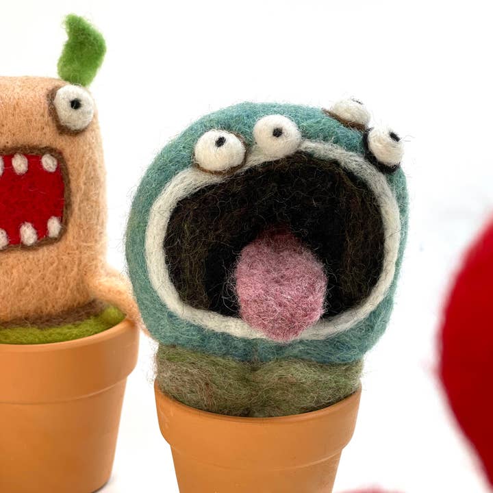 Woolbuddy - Wholesale Plant Pot - Handmade Wool Needle Felted Tom Plant2