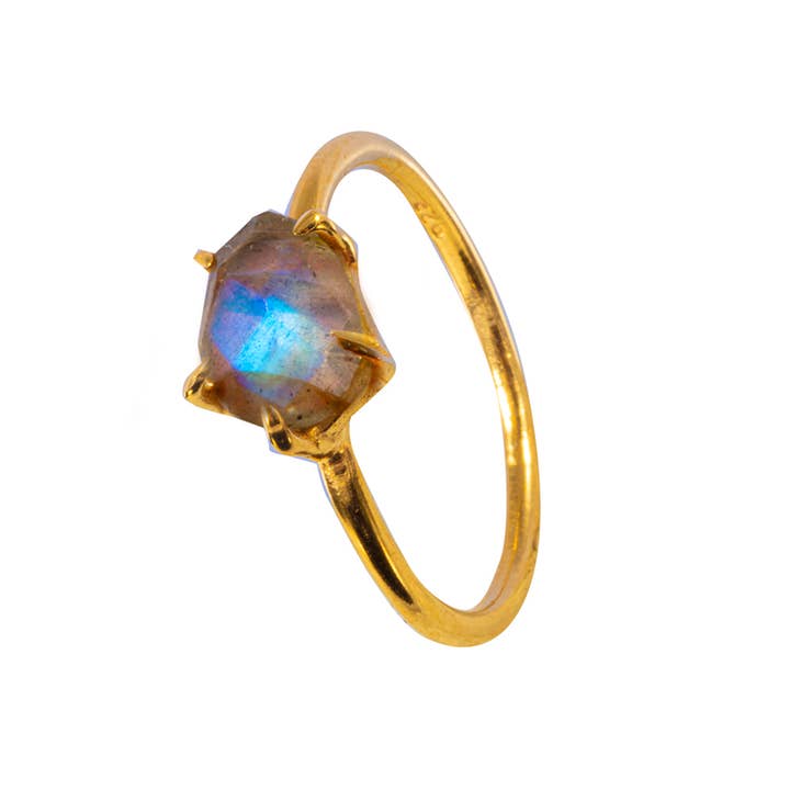 Anel Vermeil de Labradorita Peace Rock por atacado de Saraswati Imports