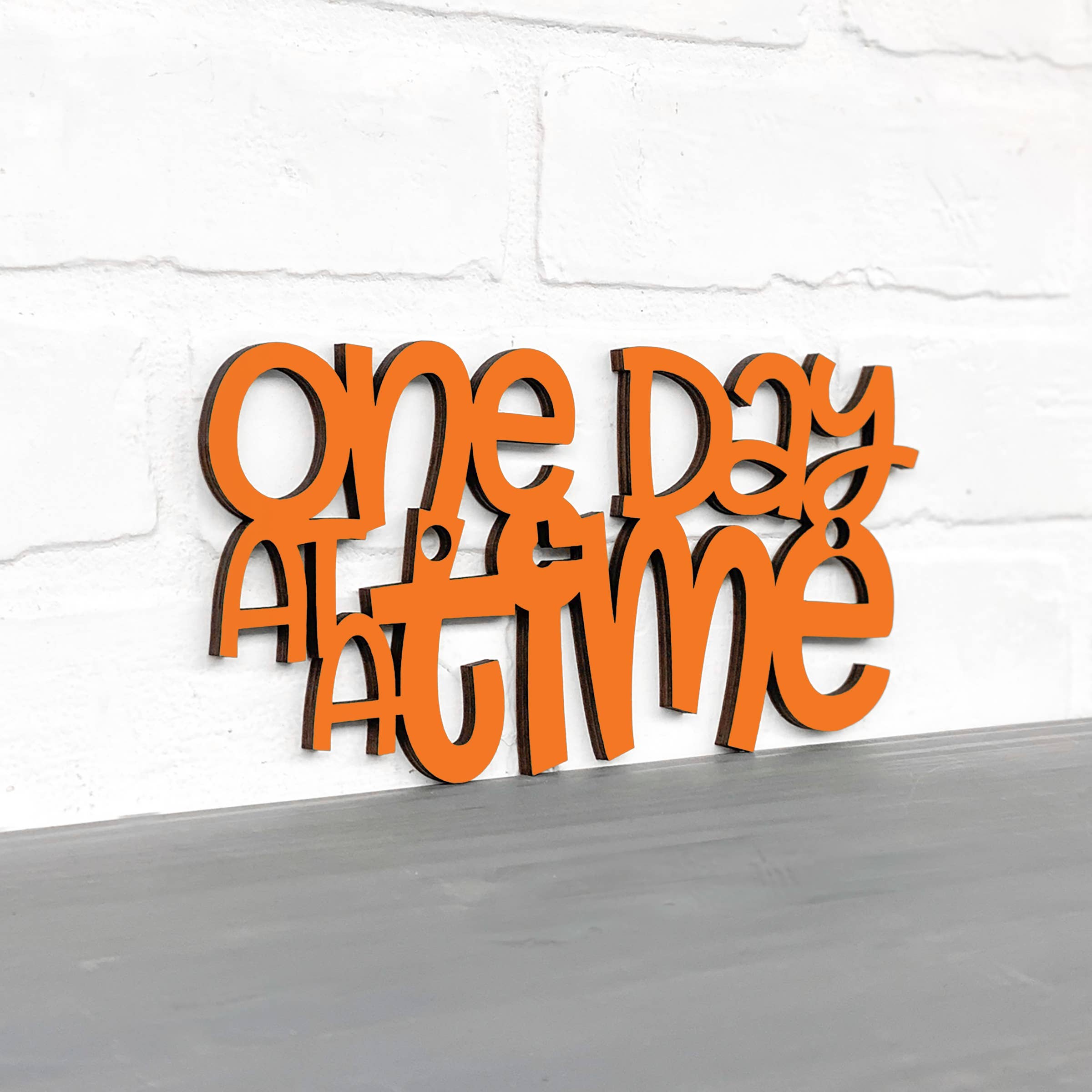 Spunky Fluff - Wholesale Wall Sign - One Day At A Time, Alcohol Recovery Inspirational Wall Art0