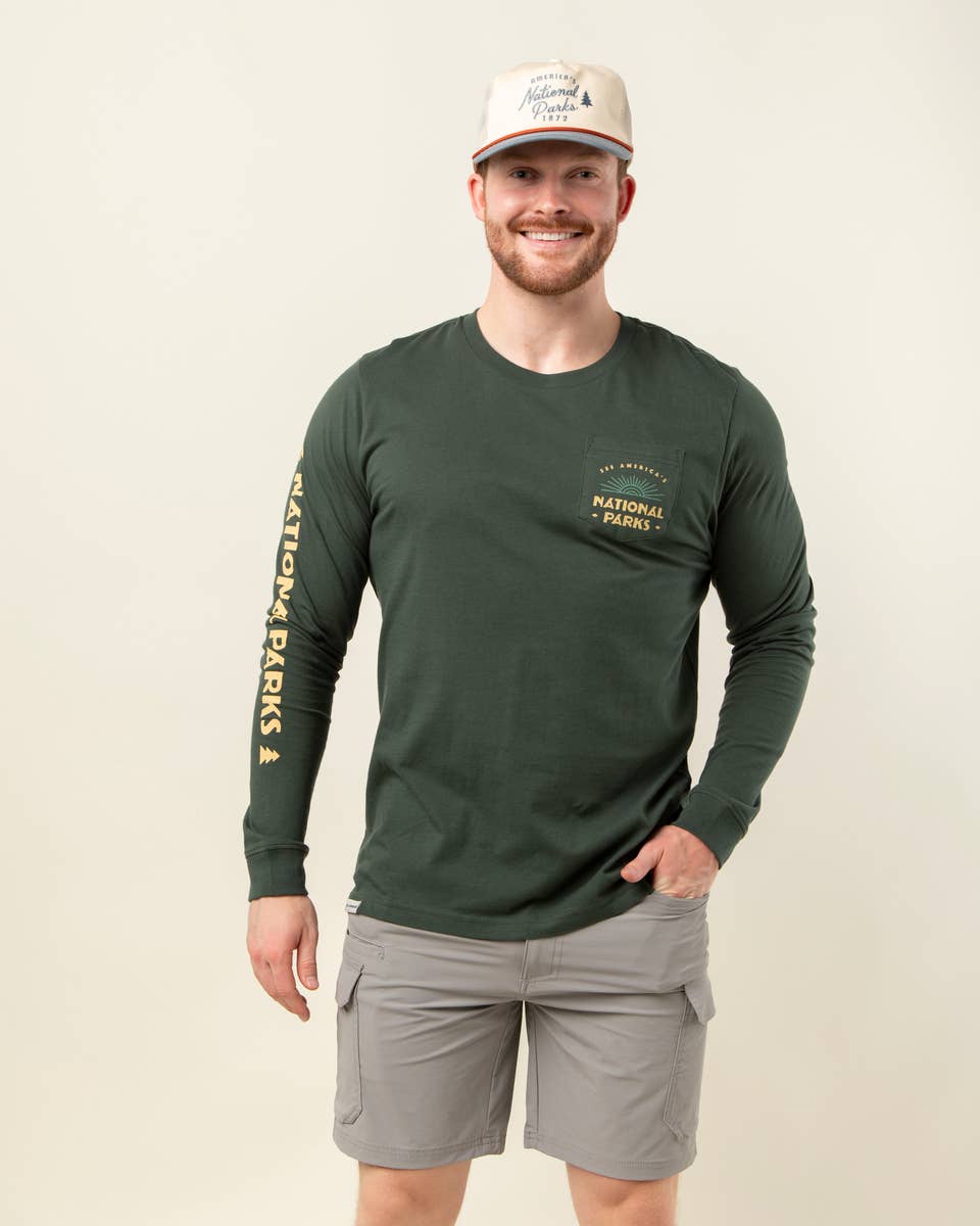 The Landmark Project - Wholesale Screen Printed T-Shirt - Unisex - See America's National Parks Unisex Long Sleeve Tee w/ Pocket1