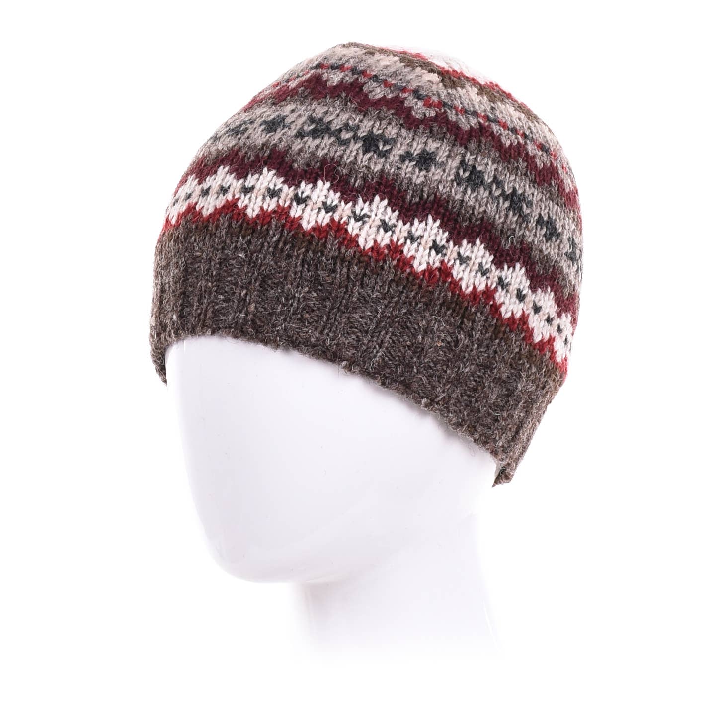 Lost Horizons Knitwear – Ships from USA - Wholesale Beanie - Men's - Lincoln Wool Beanie Hat with Nordic Pattern1