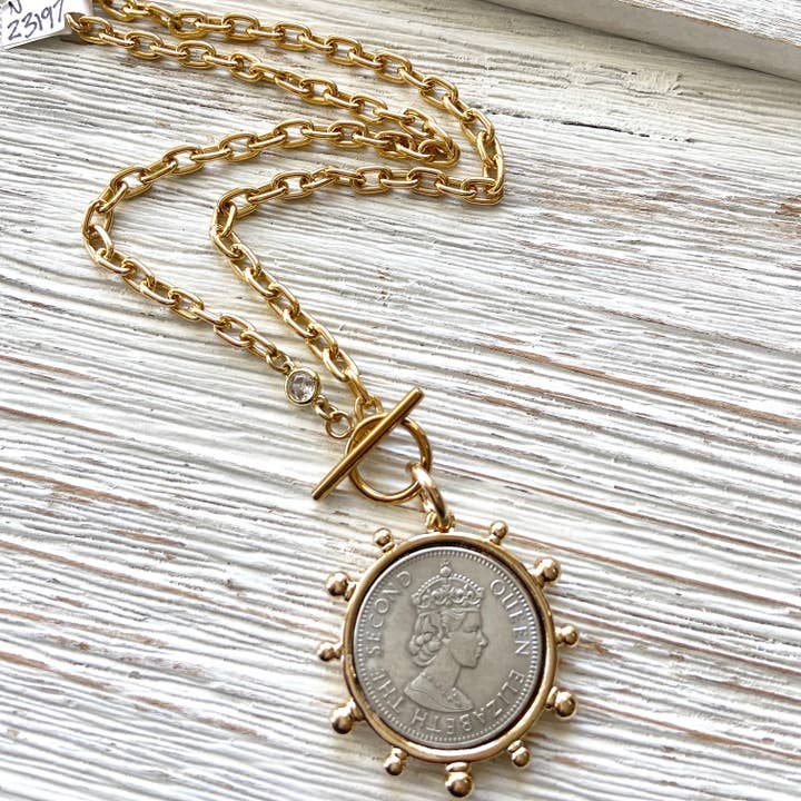 VB&CO Designs Handmade Jewelry - Wholesale Pendant/Charm Necklace - Coin necklace french medallion jewelry  boutique salon6