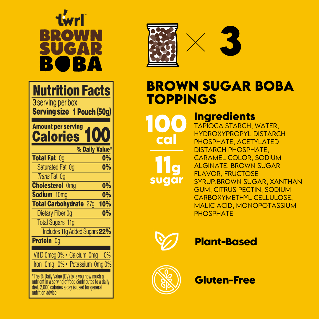 Twrl Milk Tea - Wholesale DIY Drink Kit - Brown Sugar Boba 3-Pack with Straws2