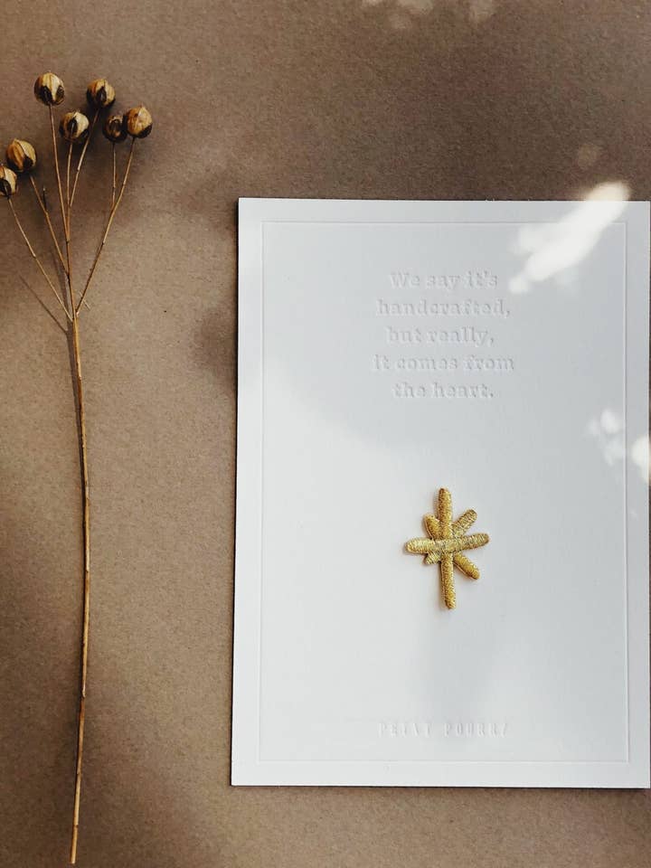 Cartolina a stampa tipografica con toppa da stirare Little Star per la vendita all'ingrosso da parte di Petit Pourri