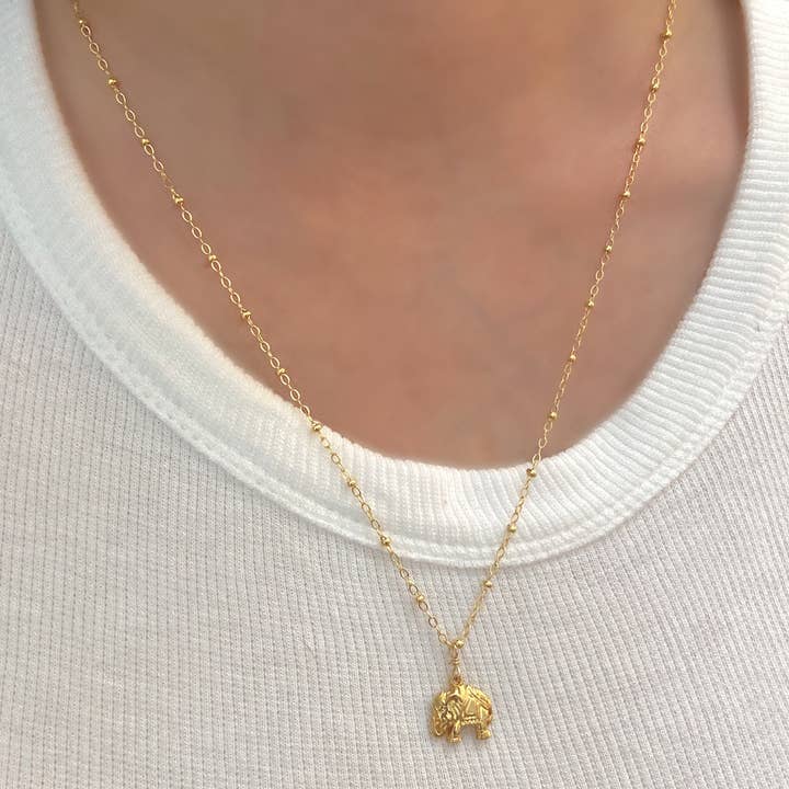 Boy Cherie - Wholesale Pendant/Charm Necklace - Dainty Gold Filled Elephant Necklace1