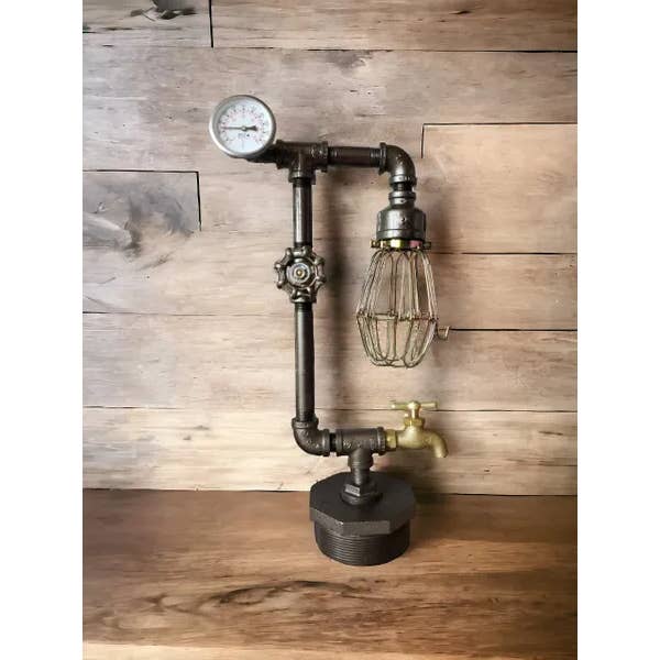 Mr. Willies Lighting - Wholesale Accent/Desk Lamp - Industrial Retro Lamp on Bushing Base with Valve On/Off1