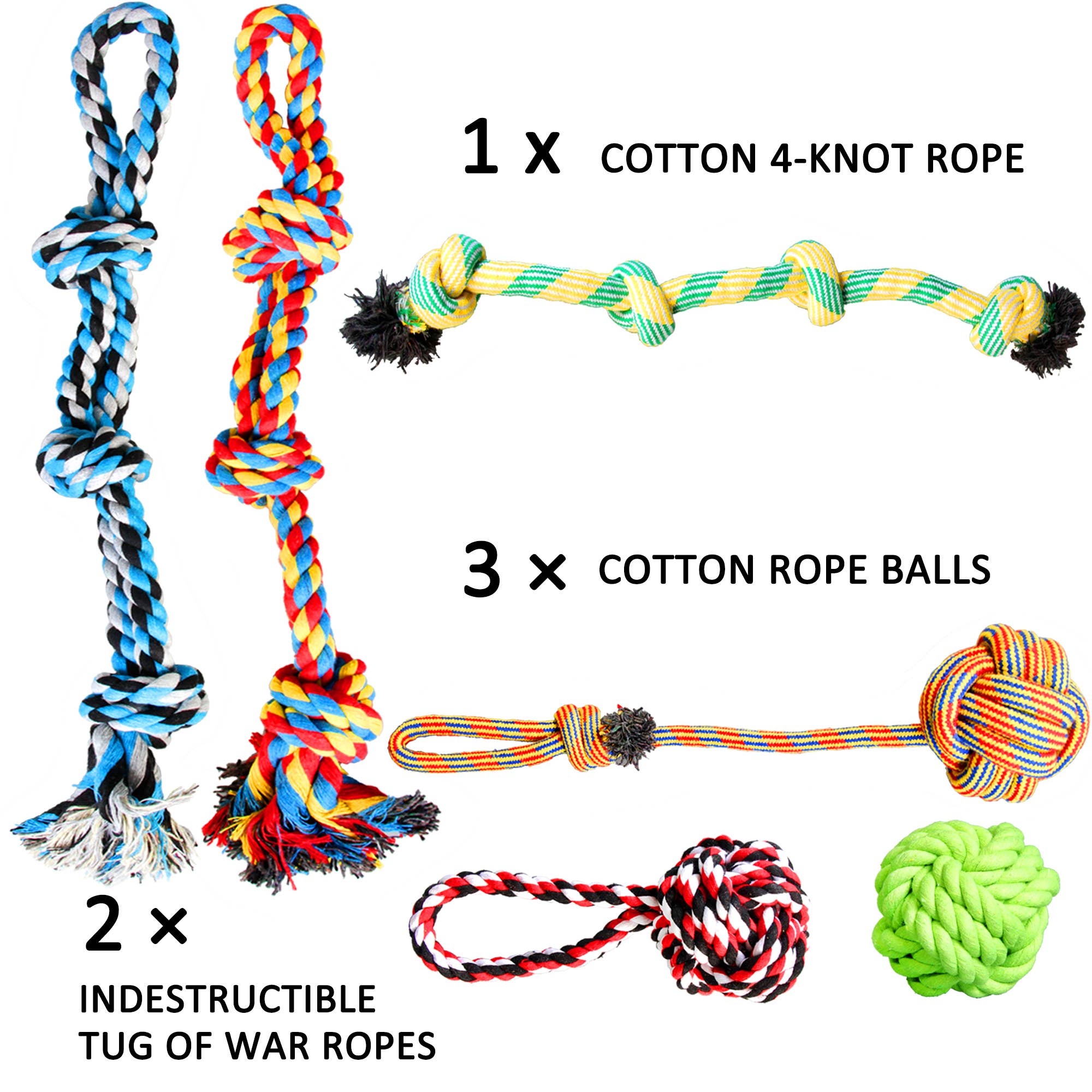 Youngever - Wholesale Pet Rope Toy - Dog - Youngever 6 Pack Large Dog Rope Toys, XL Dog Chew Toys2