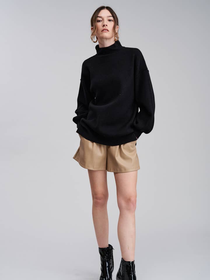 FLAT WHITE - Wholesale Knit Sweater - Women's - Norah Mockneck Sweater Pullover0