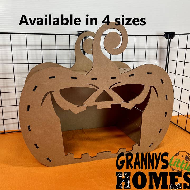 Cardboard Pumpkin Hidey for wholesale by Grannys Little Homes