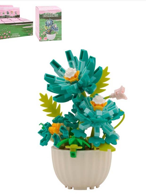 LP76554 - Blauwe Gerbera Mini Bricks voor wholesale door David Fischhoff Ltd