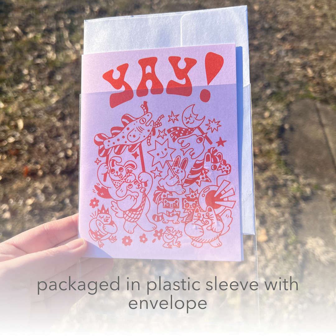 Sara McCandless Illustration - Wholesale Congratulations Card - Yay! A2 Blank Card with Envelope4