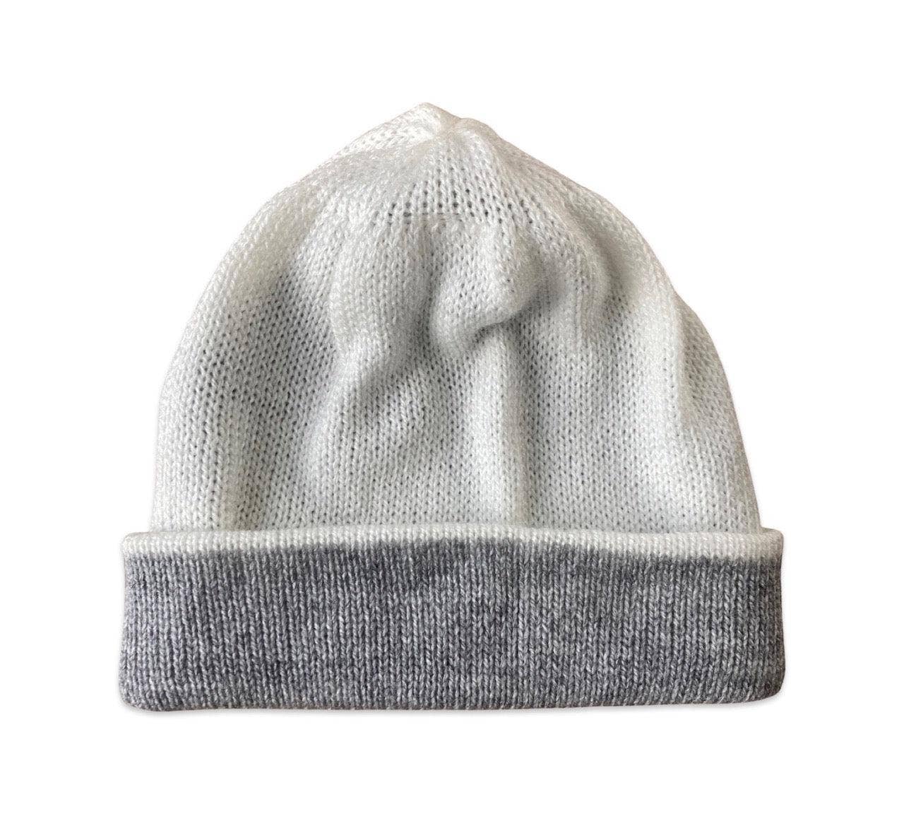 Makers & Providers - Venta al por mayor Gorro de lana - Unisex - Gorro reversible de alpaca tejido a mano, gris y marfil1