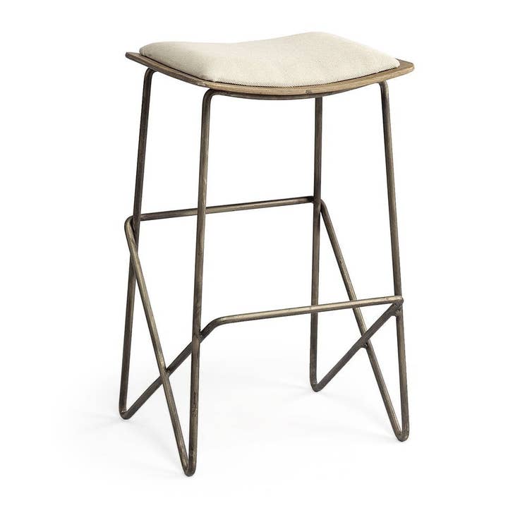 Katniss Cream Fabric Counter Stool for wholesale by LOOMLAN