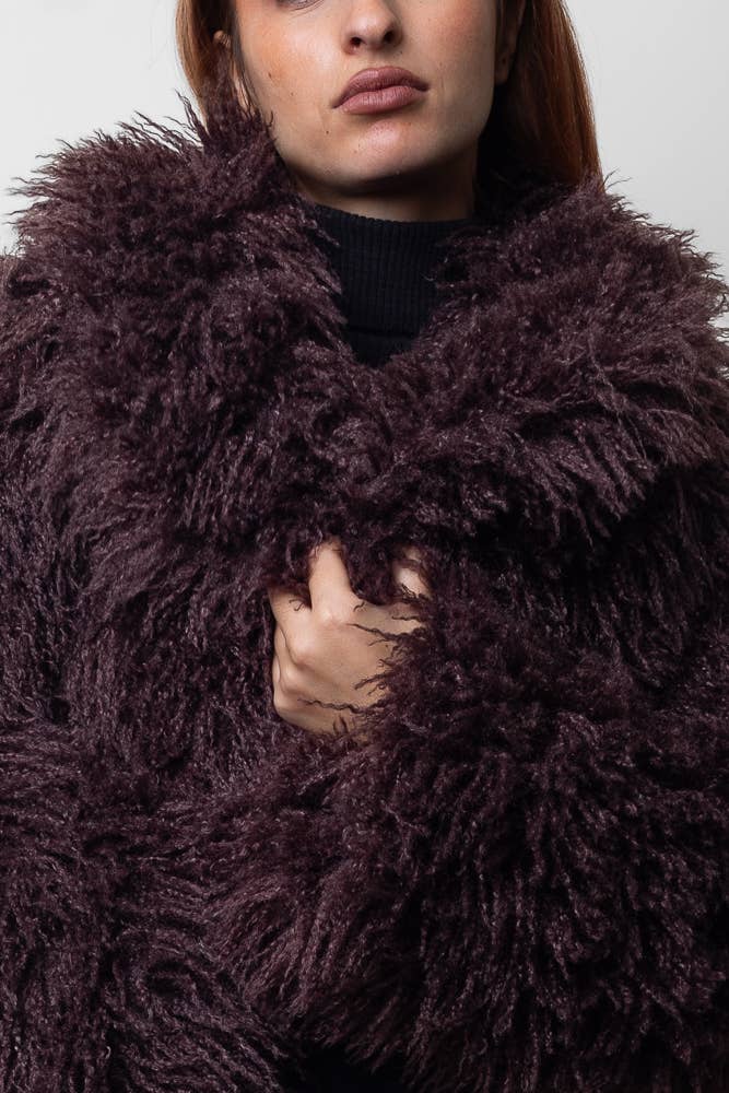 KZELL PARIS - Vente Manteau en fourrure/fausse fourrure – femme - MANTEAU COURT EN FAUSSE FOURRURE MONGOLIE11