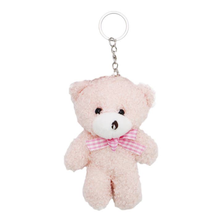 Cap Zone - Wholesale Keychain - Women's - Teddy Bear Fuzzy Terry Fleece Stuffed Key Chain