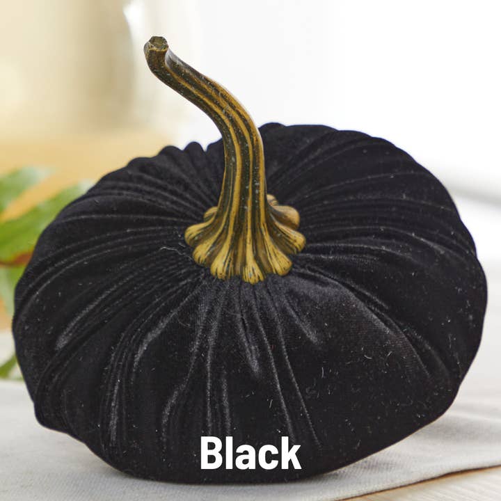 Your Heart's Content - Wholesale Decorative Tabletop Object - Pumpkin Large Velvet, Fall Mantel Decor, Halloween Table39