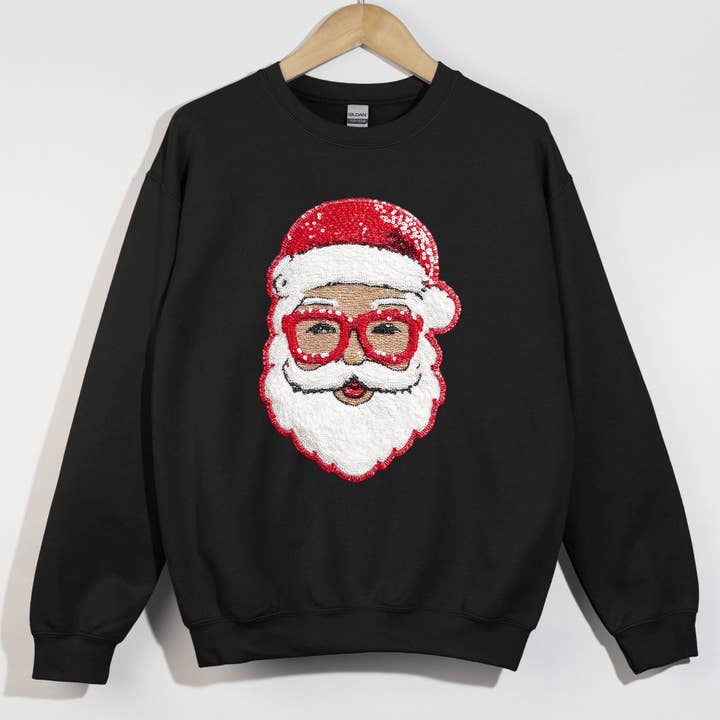 Fauxpaljetter Glad Röd Tomte för wholesale av Trendy Tees Wholesale And Boutique