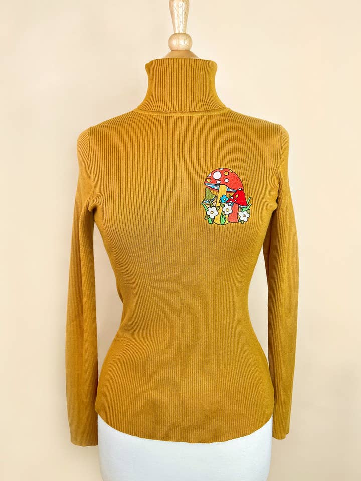 Mischief Made – Pulôver - Mulher por atacado – Camisola Gola Mostarda Gola8