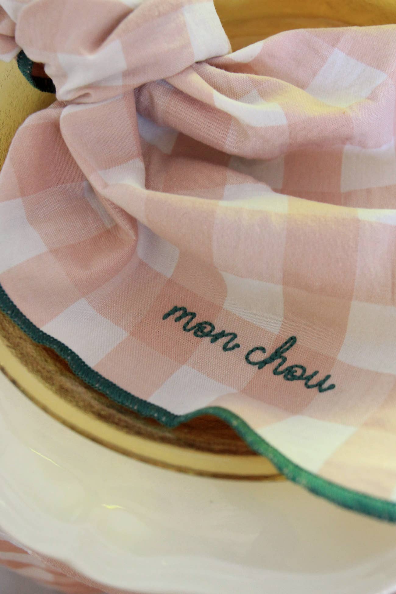 BARNABÉ AIME LE CAFÉ - Wholesale Dinner & Cloth Napkin - Gichy plaid and embroidery napkins18