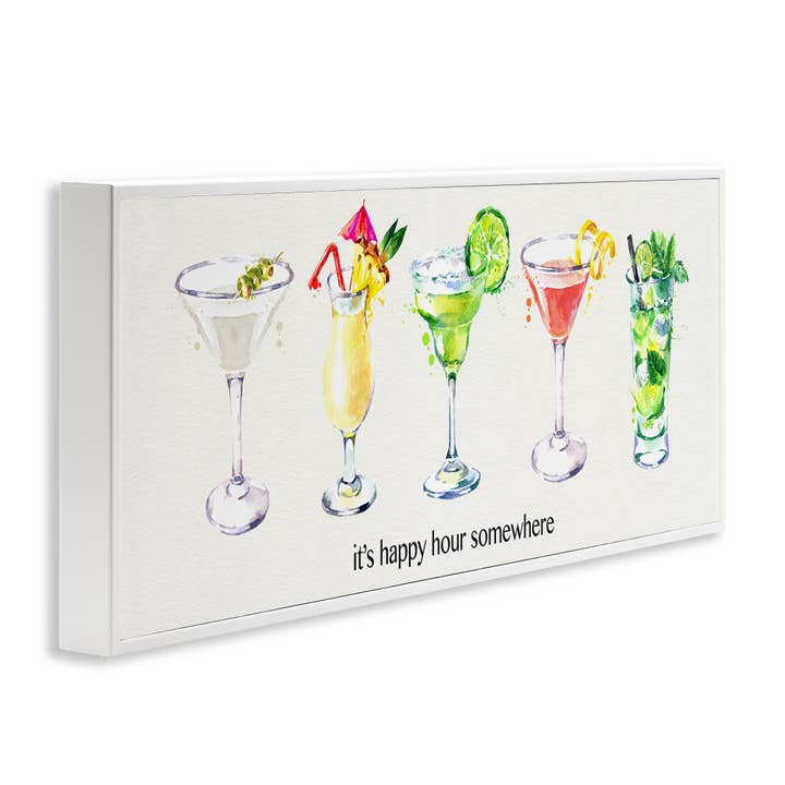 Stupell Industries - Wholesale Wall Sign - Happy Hour Somewhere Cocktails Framed Giclee15