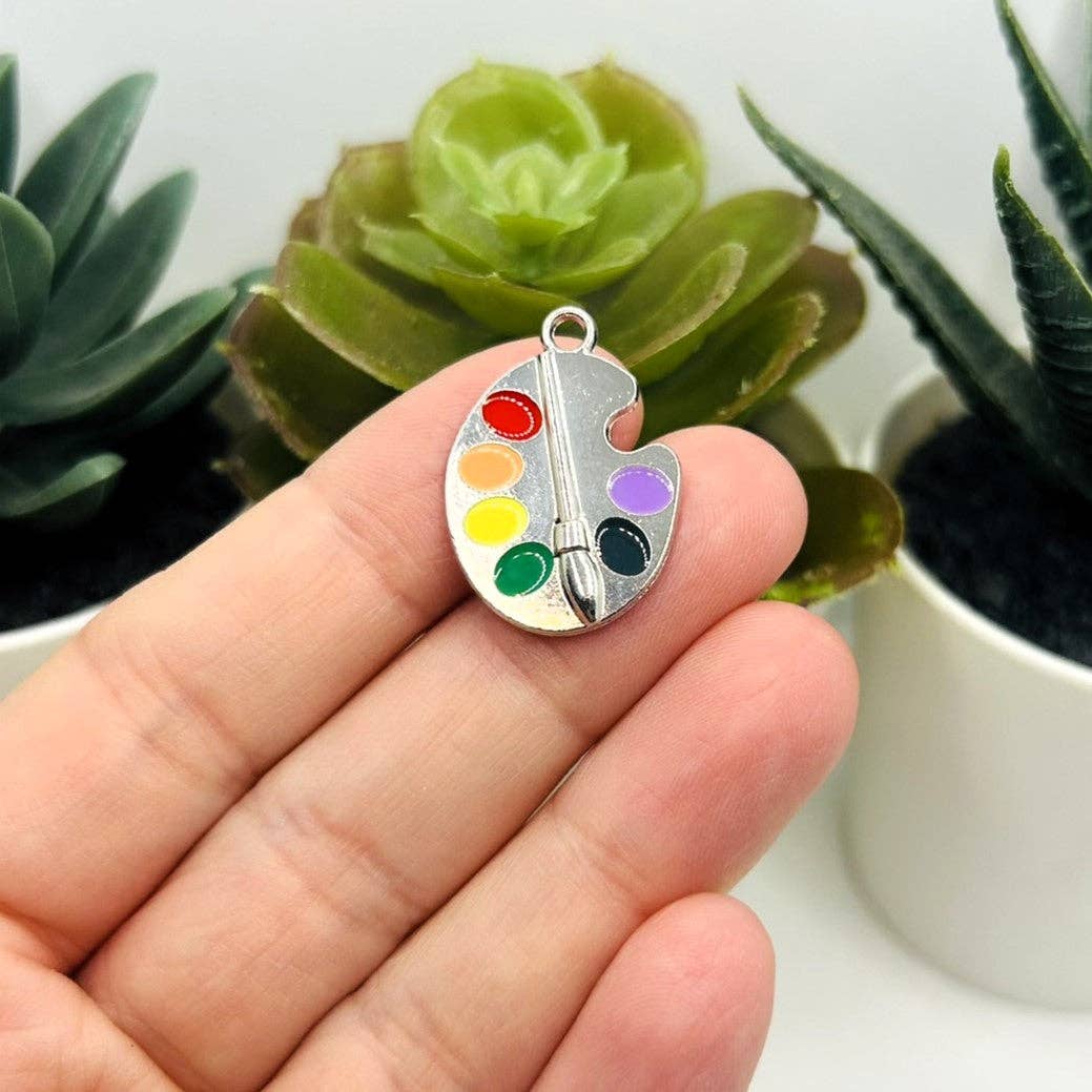 Guerrilla Charm - Wholesale Individual Charm/Pendant - Colorful Paint Palette Charm, 21x18mm1