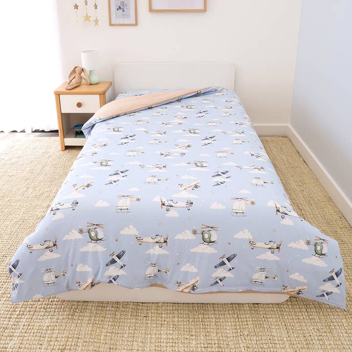 Taking Flight Organic Cotton Quilt Cover - Double Bed for wholesale by Snuggle Hunny