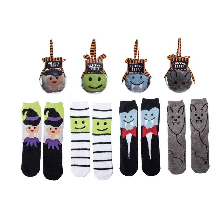 Cute Plush Halloween Character Socks Multicolored Fun! DS for wholesale by Transpac