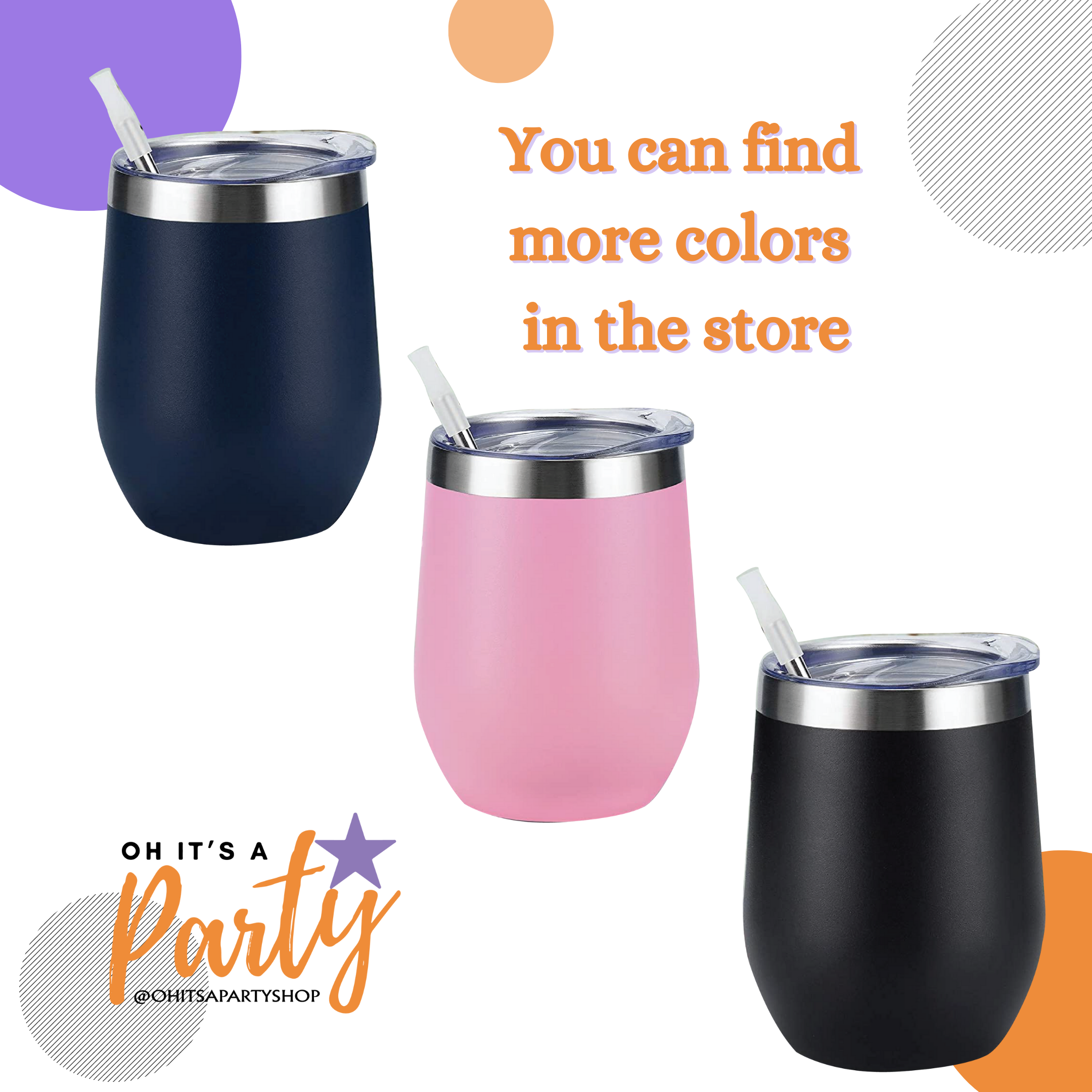 Oh It's A Party - Wholesale Insulated Mug/Tumbler - the Real Housewives 12Oz  Wine Tumblers, Stainless Steel4