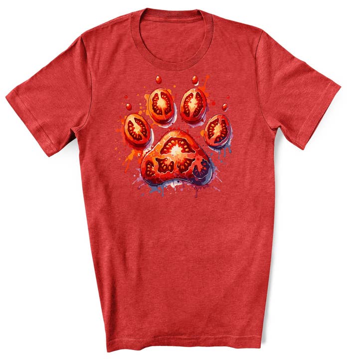 The Paw-mato Print - Tomato Pet Themed Shirt for wholesale by Luv the paw