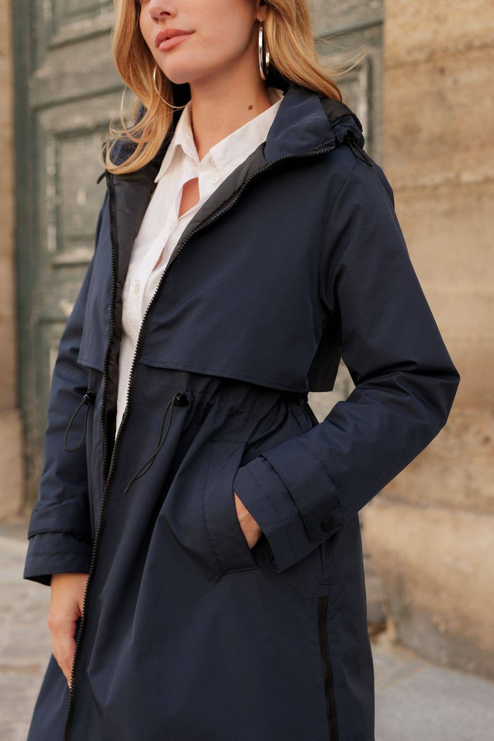 Attrait Paris - Vendita all'ingrosso Impermeabile - Donna - Giacca lunga impermeabile con cappuccio21