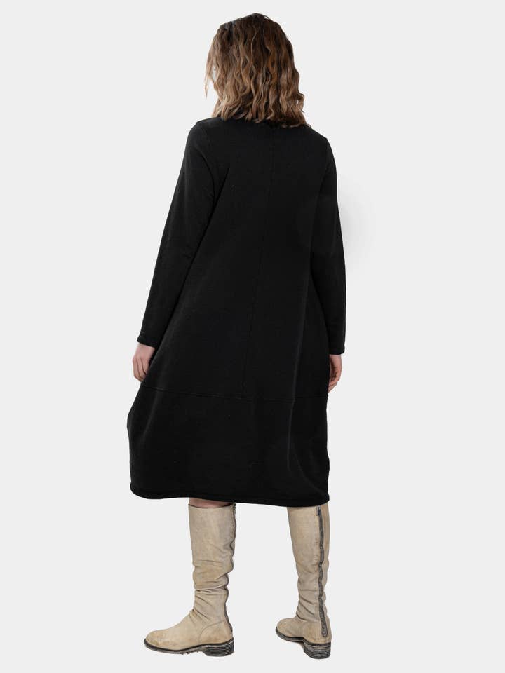 Baci & Amici Fashion - US Continental - Wholesale Dress - Women's - Knit Collar Midi Sweatshirt Dress13